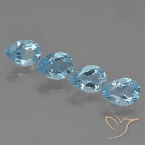 Pedras preciosas de Topázio Céu azul natural de 3.15 ct, Formato de pêra, VVS-VS