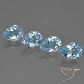 Pedras preciosas de Topázio Céu azul natural de 3.30 ct, Formato de pêra, VVS-VS