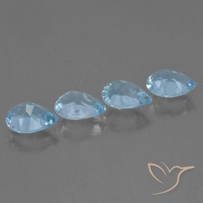 Pedras preciosas de Topázio Céu azul natural de 3.30 ct, Formato de pêra, VVS-VS