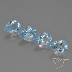 Pedras preciosas de Topázio Céu azul natural de 2.86 ct, Formato de pêra, VS