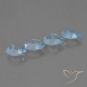 Pedras preciosas de Topázio Céu azul natural de 2.86 ct, Formato de pêra, VS