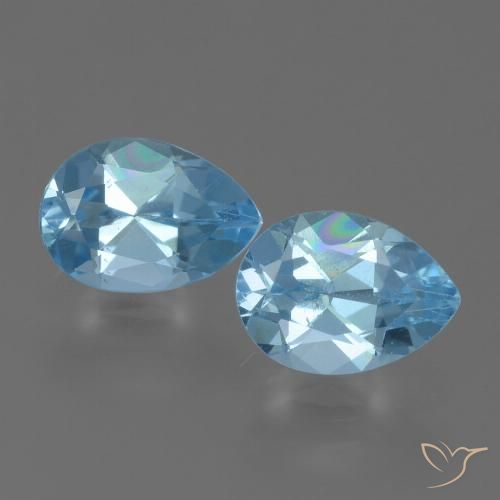 1.68ctw Natural Céu azul Topázio, Formato de pêra, VVS-VS