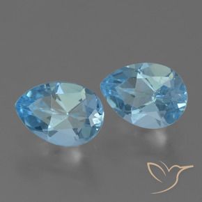 Pedras preciosas de Topázio Céu azul natural de 1.68 ct, Formato de pêra, VVS-VS