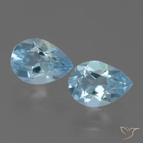 1.61ctw Natural Céu azul Topázio, Formato de pêra, VVS