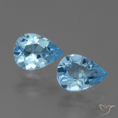 1.47ctw Natural Céu azul Topázio, Formato de pêra, VVS-VS