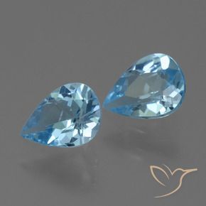Pedras preciosas de Topázio Céu azul natural de 1.47 ct, Formato de pêra, VVS-VS