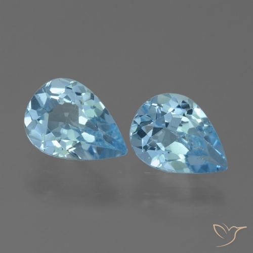 1.44ctw Natural Azul Suíço Topázio, Formato de pêra, VS