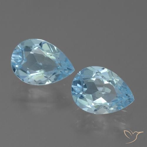 1.50ctw Natural Céu azul Topázio, Formato de pêra, VVS-VS