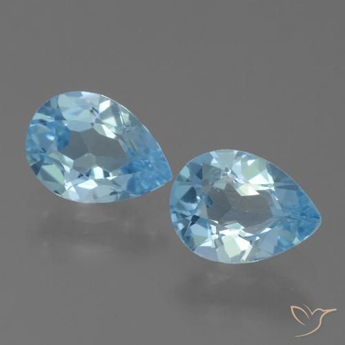 1.56ctw Natural Céu azul Topázio, Formato de pêra, VVS-VS