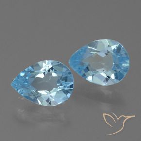 Pedras preciosas de Topázio Céu azul natural de 1.56 ct, Formato de pêra, VVS-VS