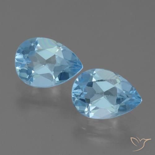 1.65ctw Natural Céu azul Topázio, Formato de pêra, VVS