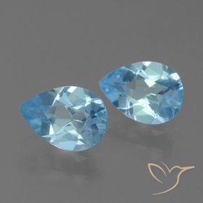Pedras preciosas de Topázio Céu azul natural de 1.48 ct, Formato de pêra, VVS-VS