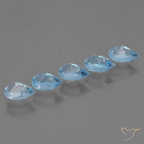 Pedras preciosas de Topázio Céu azul natural de 3.23 ct, Formato de pêra, VVS-VS