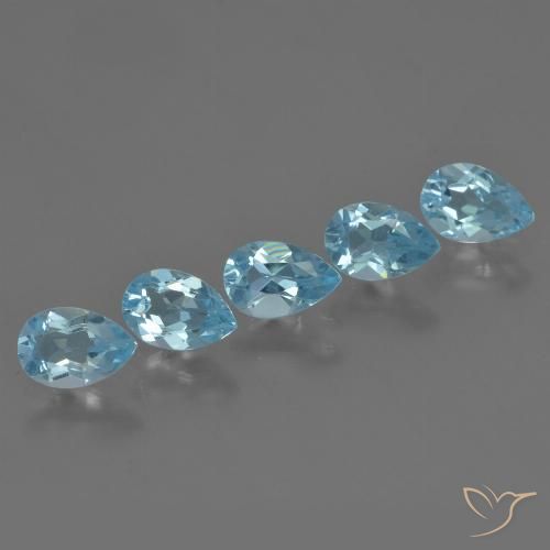 2.54ctw Natural Azul Suíço Topázio, Formato de pêra, VS
