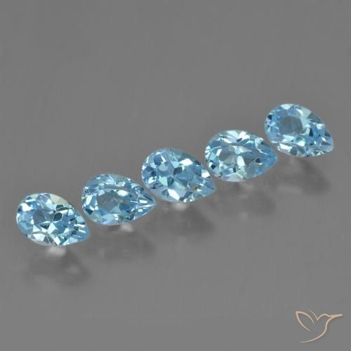 2.91ctw Natural Céu azul Topázio, Formato de pêra, VS