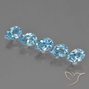 Pedras preciosas de Topázio Céu azul natural de 2.91 ct, Formato de pêra, VS