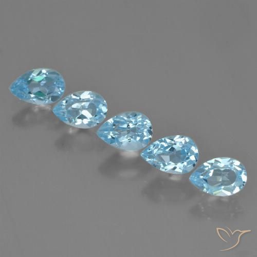 2.94ctw Natural Céu azul Topázio, Formato de pêra, VS