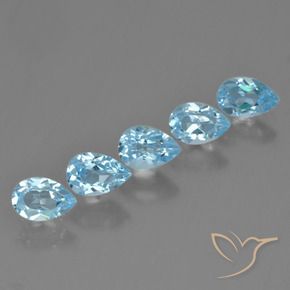 Pedras preciosas de Topázio Céu azul natural de 2.94 ct, Formato de pêra, VS