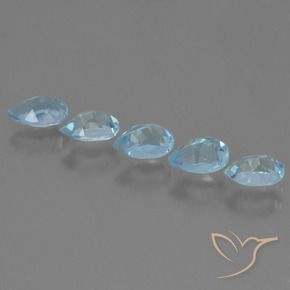 Pedras preciosas de Topázio Céu azul natural de 2.94 ct, Formato de pêra, VS