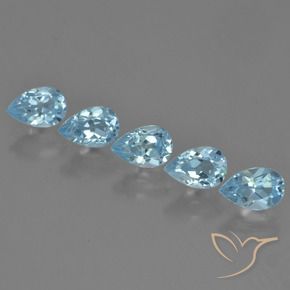 Pedras preciosas de Topázio Céu azul natural de 3.11 ct, Formato de pêra, VS