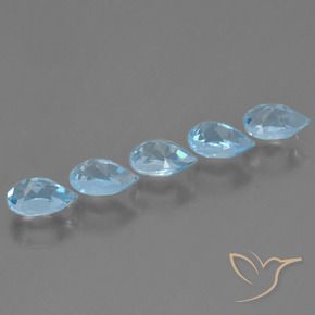 Pedras preciosas de Topázio Céu azul natural de 3.11 ct, Formato de pêra, VS