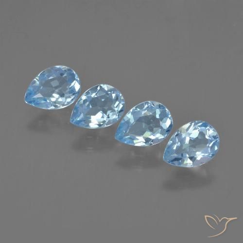 3.47ctw Natural Céu azul Topázio, Formato de pêra, VVS-VS