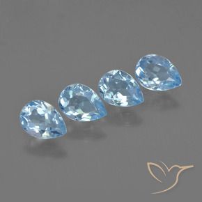 Pedras preciosas de Topázio Céu azul natural de 3.47 ct, Formato de pêra, VVS-VS