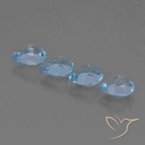 Pedras preciosas de Topázio Céu azul natural de 3.47 ct, Formato de pêra, VVS-VS