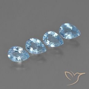 Pedras preciosas de Topázio Azul Suíço natural de 3.52 ct, Formato de pêra, VVS-VS