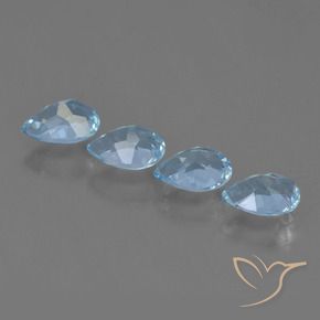 Pedras preciosas de Topázio Azul Suíço natural de 3.52 ct, Formato de pêra, VVS-VS