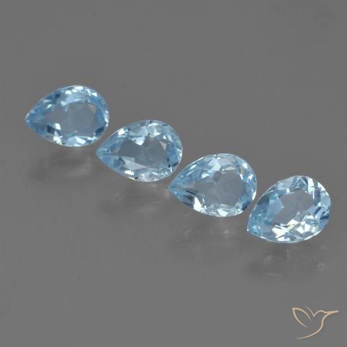 3.53ctw Natural Céu azul Topázio, Formato de pêra, VVS-VS