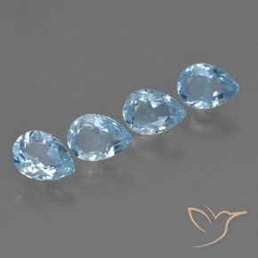 Pedras preciosas de Topázio Céu azul natural de 3.53 ct, Formato de pêra, VVS-VS