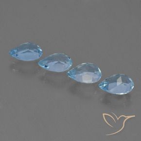 Pedras preciosas de Topázio Céu azul natural de 3.53 ct, Formato de pêra, VVS-VS