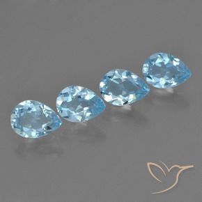 Pedras preciosas de Topázio Céu azul natural de 3.48 ct, Formato de pêra, VVS-VS