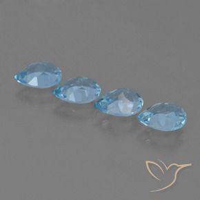 Pedras preciosas de Topázio Céu azul natural de 3.48 ct, Formato de pêra, VVS-VS
