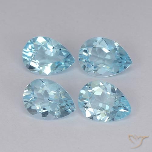 3.26ctw Natural Céu azul Topázio, Formato de pêra, VVS-VS