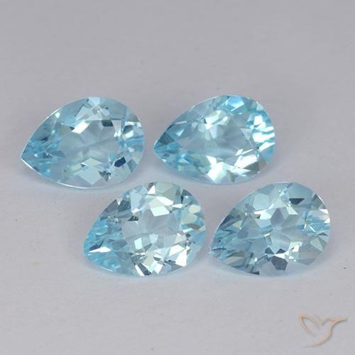 Pedras preciosas de Topázio Céu azul natural de 3.26 ct, Formato de pêra, VVS-VS