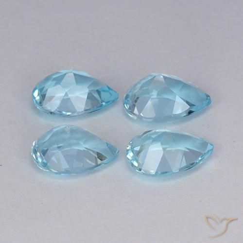 Pedras preciosas de Topázio Céu azul natural de 3.26 ct, Formato de pêra, VVS-VS