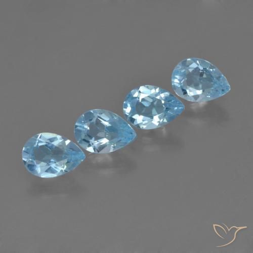 Pedras preciosas de Topázio Azul Suíço natural de 3.32 ct, Formato de pêra, VVS-VS