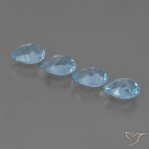 Pedras preciosas de Topázio Azul Suíço natural de 3.32 ct, Formato de pêra, VVS-VS