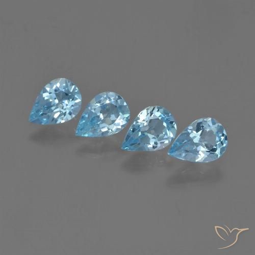 2.83ctw Natural Céu azul Topázio, Formato de pêra, VVS-VS