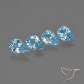Pedras preciosas de Topázio Céu azul natural de 2.83 ct, Formato de pêra, VVS-VS