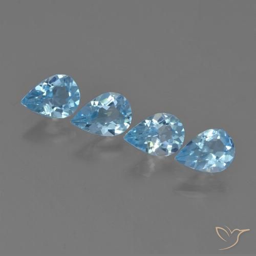 2.80ctw Natural Céu azul Topázio, Formato de pêra, VVS-VS