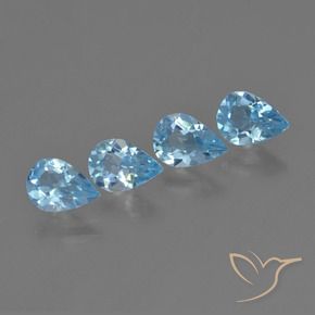 Pedras preciosas de Topázio Céu azul natural de 2.80 ct, Formato de pêra, VVS-VS