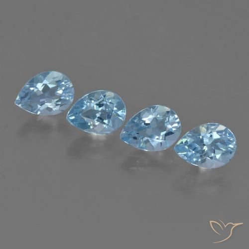 3.64ctw Natural Céu azul Topázio, Formato de pêra, VVS-VS