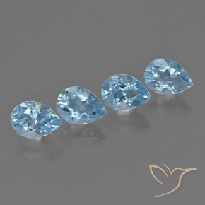 Pedras preciosas de Topázio Céu azul natural de 3.64 ct, Formato de pêra, VVS-VS