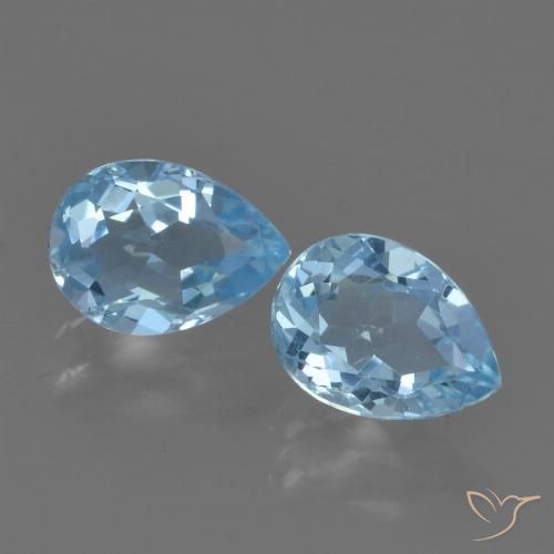 1.71ctw Natural Céu azul Topázio, Formato de pêra, VVS-VS