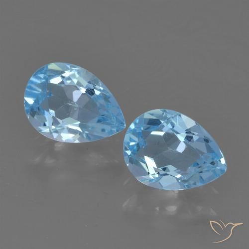 1.75ctw Natural Céu azul Topázio, Formato de pêra, VVS-VS