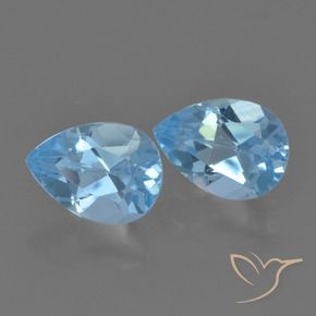 Pedras preciosas de Topázio Azul Suíço natural de 1.75 ct, Formato de pêra, VVS-VS