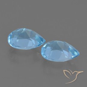 Pedras preciosas de Topázio Azul Suíço natural de 1.75 ct, Formato de pêra, VVS-VS